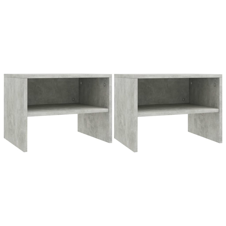 Nachtkastjes 2 st 40x30x30 cm bewerkt hout betongrijs MeubelReus
