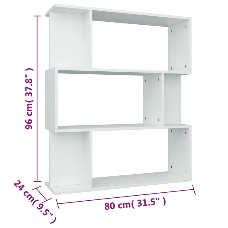 Boekenkast/kamerscherm 80x24x96 cm bewerkt hout wit MeubelReus