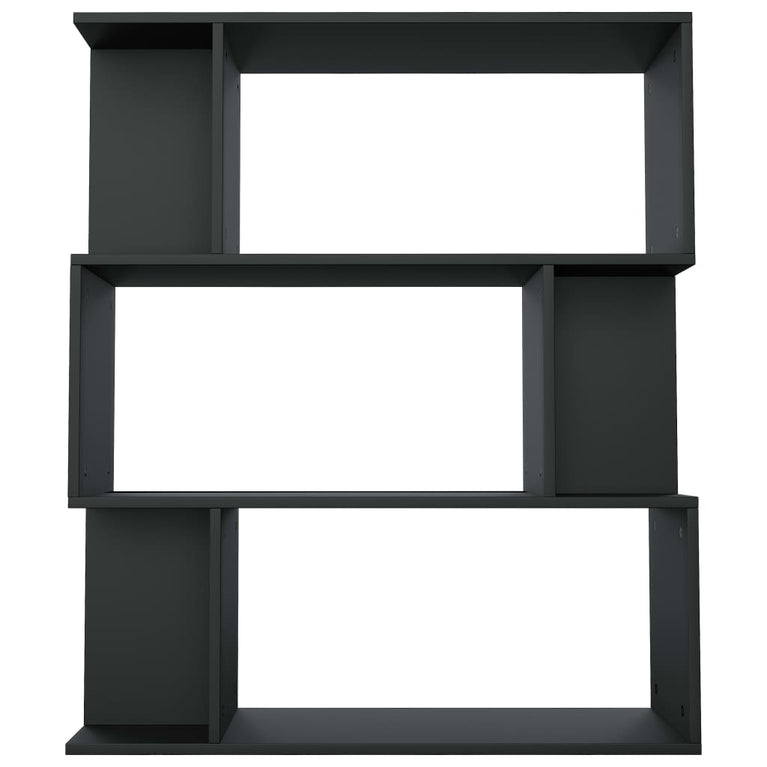 Boekenkast/kamerscherm 80x24x96 cm bewerkt hout zwart