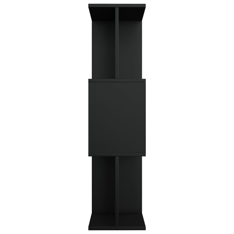 Boekenkast/kamerscherm 80x24x96 cm bewerkt hout zwart