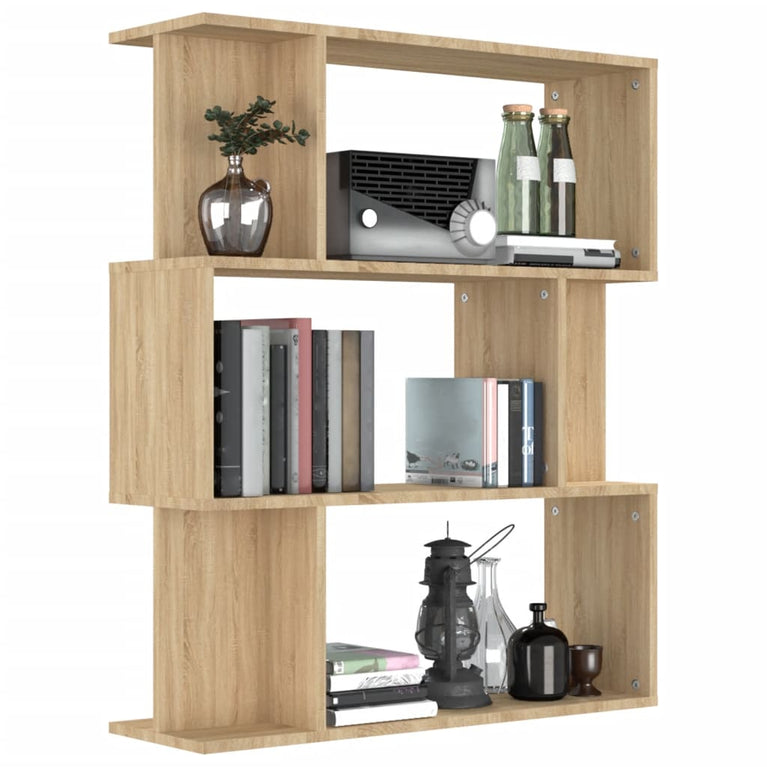 Boekenkast/kamerscherm 80x24x96 cm bewerkt hout sonoma eiken