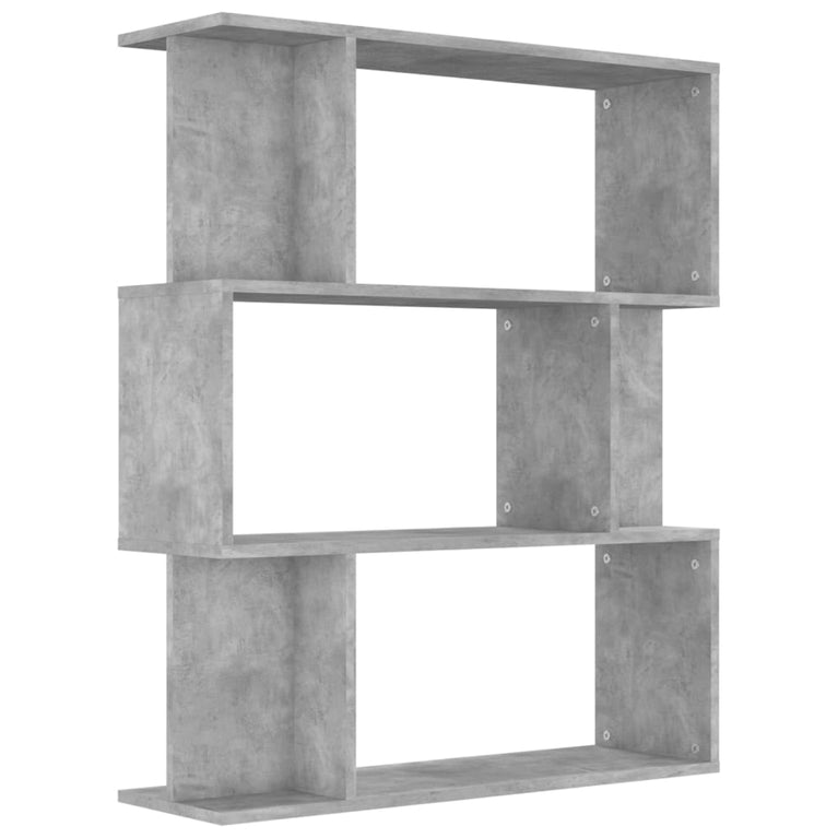 Boekenkast/kamerscherm 80x24x96 cm bewerkt hout betongrijs MeubelReus