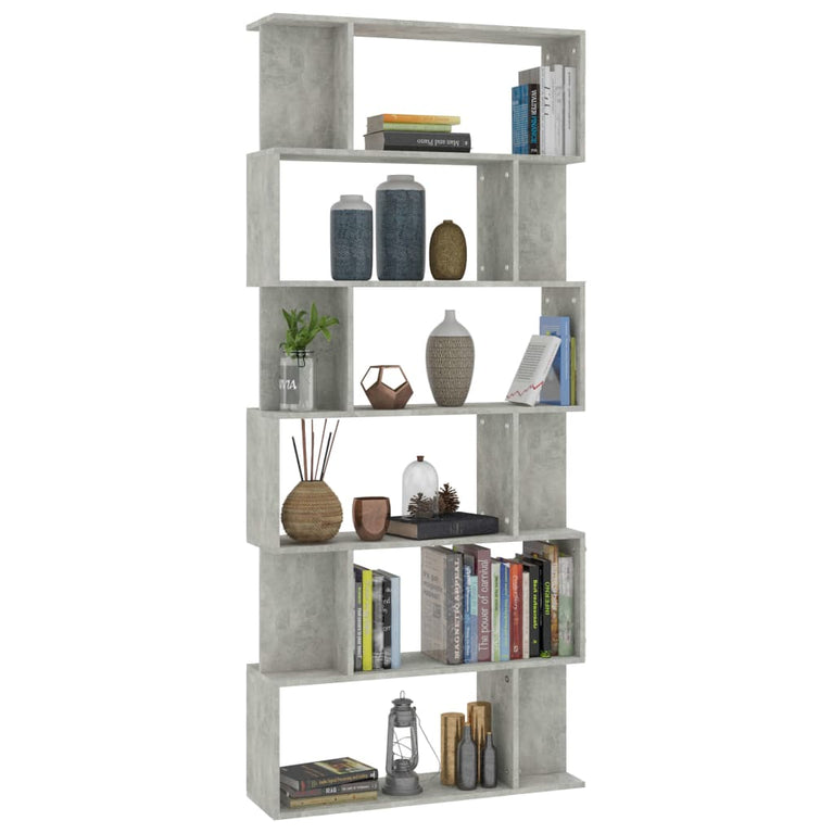 Boekenkast/kamerscherm 80x24x192 cm spaanplaat betongrijs MeubelReus