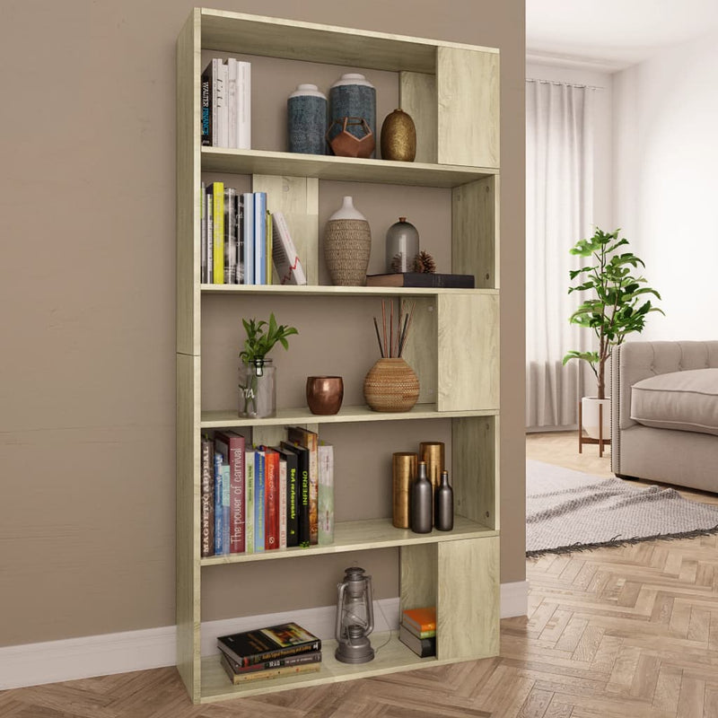 Boekenkast/kamerscherm 80x24x159 cm bewerkt hout sonoma eiken MeubelReus