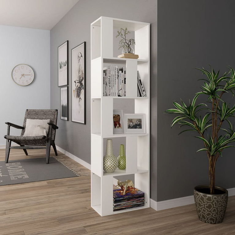 Boekenkast/kamerscherm 45x24x159 cm bewerkt hout wit MeubelReus