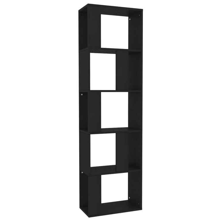 Boekenkast/kamerscherm 45x24x159 cm bewerkt hout zwart