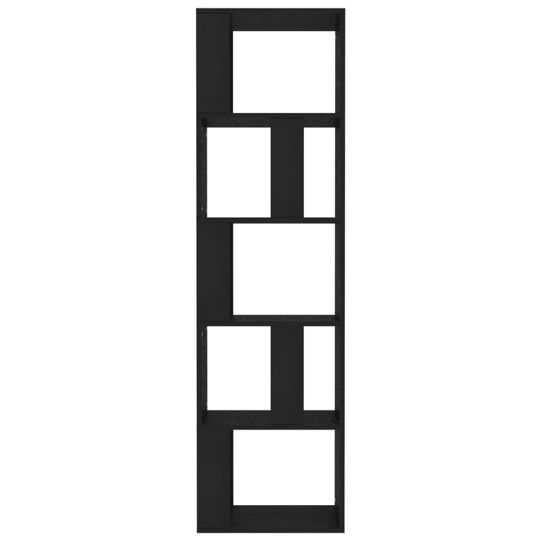 Boekenkast/kamerscherm 45x24x159 cm bewerkt hout zwart
