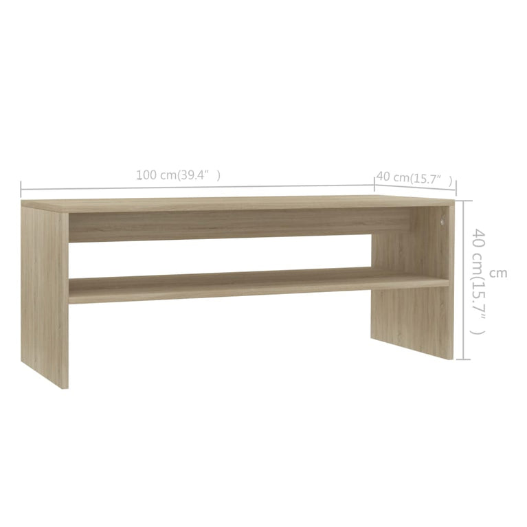 Salontafel 100x40x40 cm bewerkt hout sonoma eikenkleurig MeubelReus