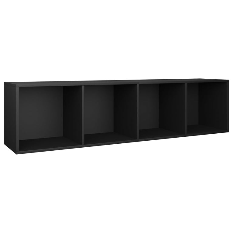 Boekenkast/tv-meubel 36x30x143 cm bewerkt hout zwart MeubelReus