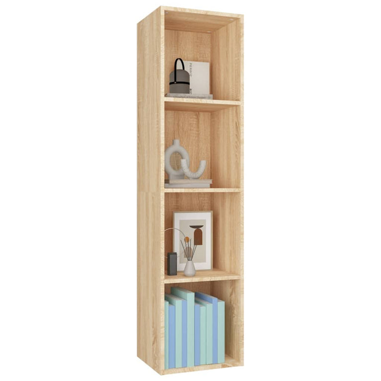 Boekenkast/tv-meubel 36x30x143cm bewerkt hout sonoma eikenkleur MeubelReus