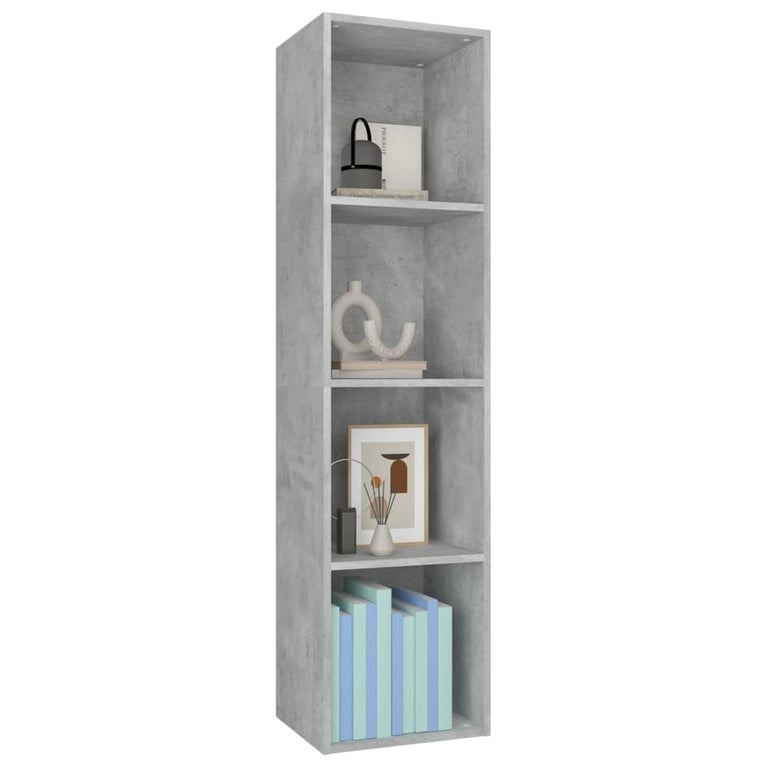Boekenkast/tv-meubel 36x30x143 cm bewerkt hout betongrijs MeubelReus