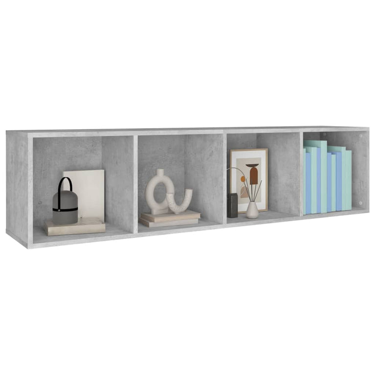 Boekenkast/tv-meubel 36x30x143 cm bewerkt hout betongrijs MeubelReus