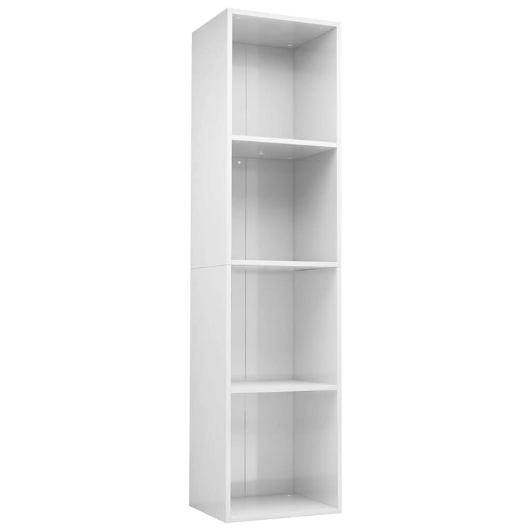 Boekenkast/tv-meubel 36x30x143 cm bewerkt hout hoogglans wit MeubelReus