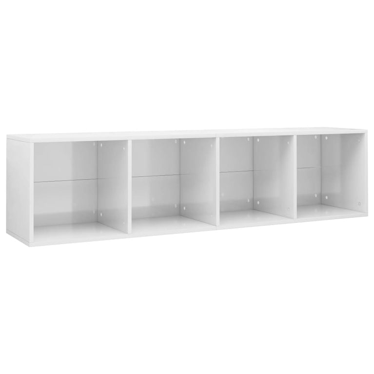 Boekenkast/tv-meubel 36x30x143 cm bewerkt hout hoogglans wit MeubelReus