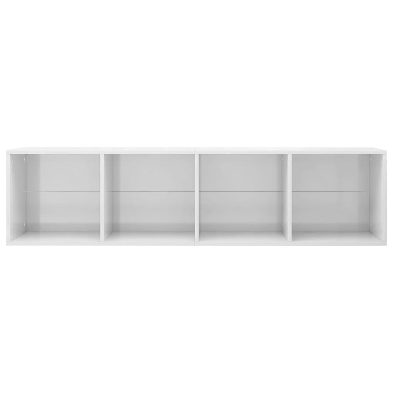 Boekenkast/tv-meubel 36x30x143 cm bewerkt hout hoogglans wit MeubelReus