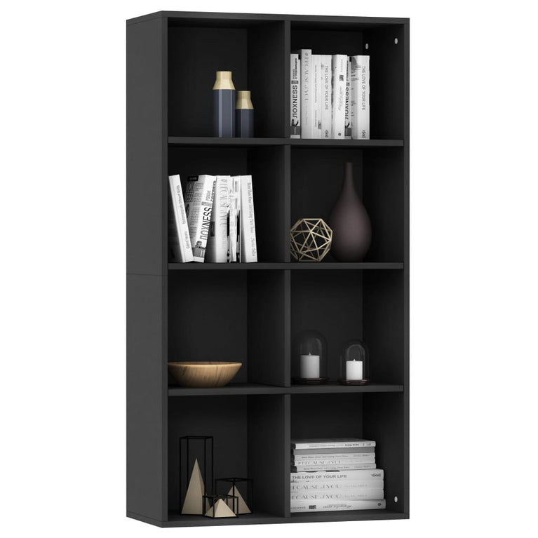 Boekenkast/dressoir 66x30x130 cm bewerkt hout zwart