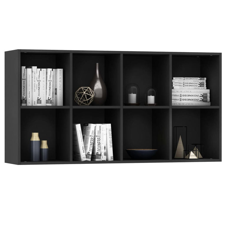 Boekenkast/dressoir 66x30x130 cm bewerkt hout zwart