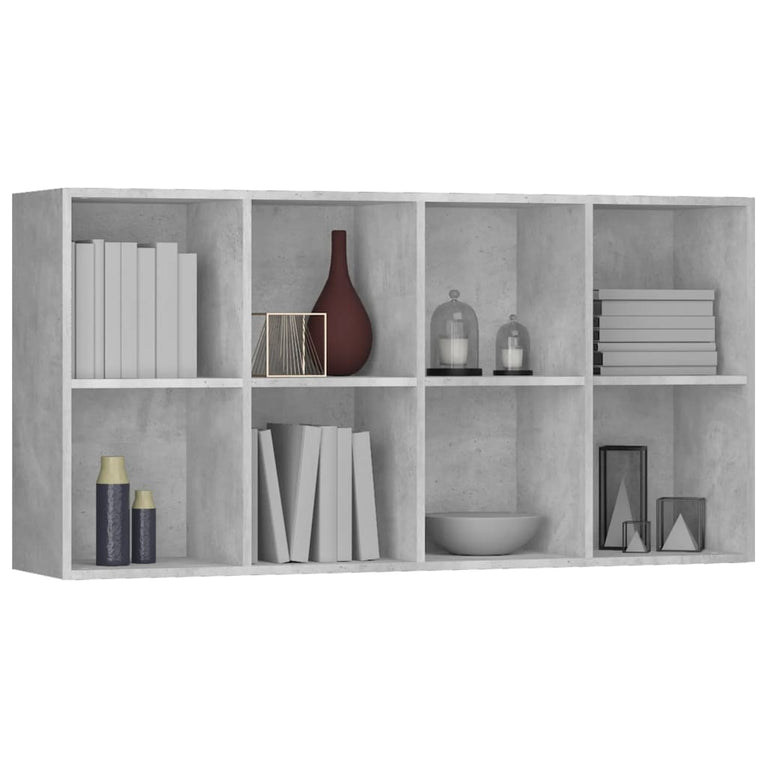 Boekenkast/dressoir 66x30x130 cm bewerkt hout betongrijs MeubelReus