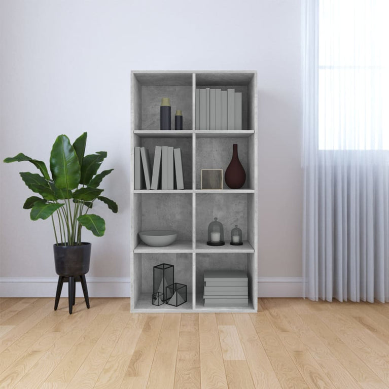 Boekenkast/dressoir 66x30x130 cm bewerkt hout betongrijs MeubelReus