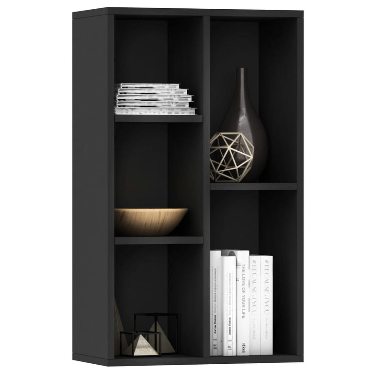 Boekenkast/dressoir 50x25x80 cm spaanplaat zwart