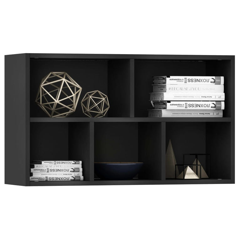 Boekenkast/dressoir 50x25x80 cm spaanplaat zwart