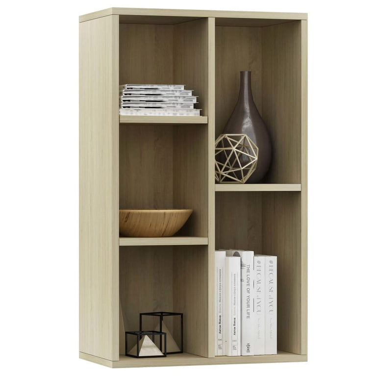 Boekenkast/dressoir 50x25x80 cm spaanplaat sonoma eikenkleurig MeubelReus