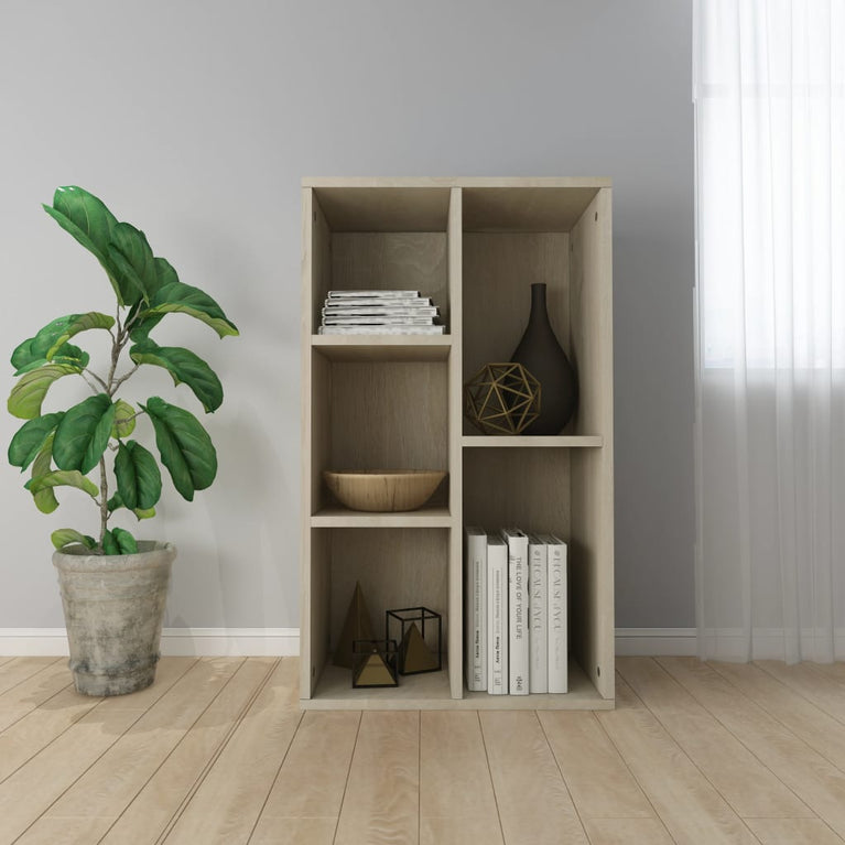 Boekenkast/dressoir 50x25x80 cm spaanplaat sonoma eikenkleurig MeubelReus