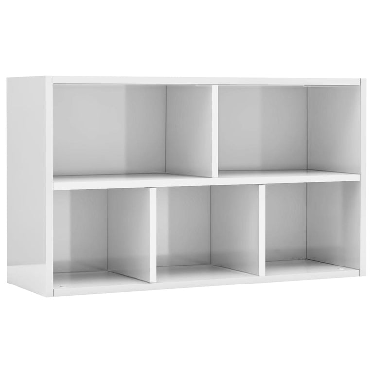 Boekenkast/dressoir 50x25x80 cm spaanplaat hoogglans wit MeubelReus