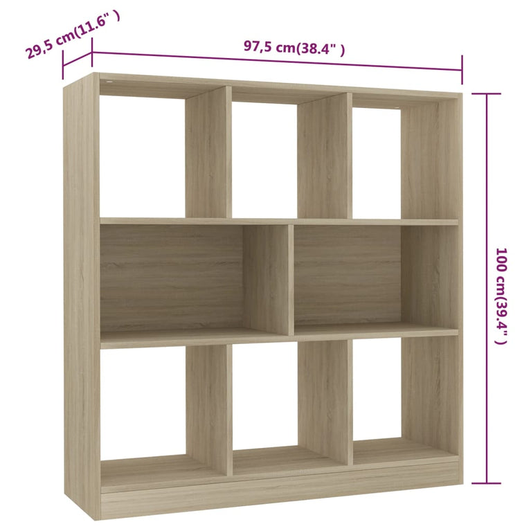 Boekenkast 97,5x29,5x100 cm bewerkt hout sonoma eikenkleurig MeubelReus