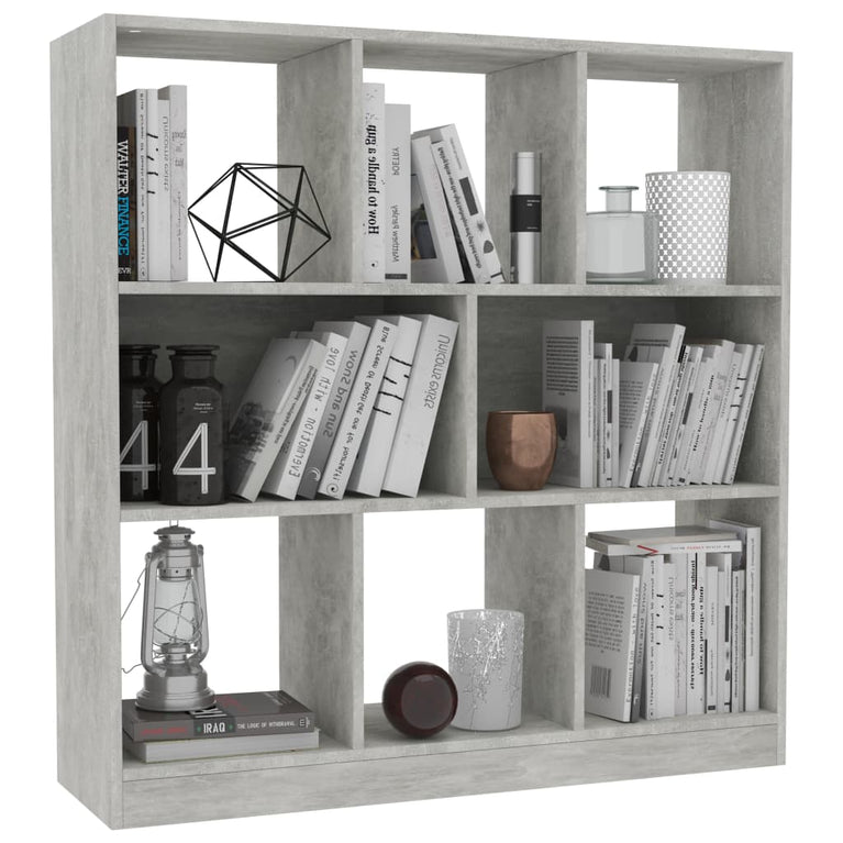 Boekenkast 97,5x29,5x100 cm bewerkt hout betongrijs MeubelReus