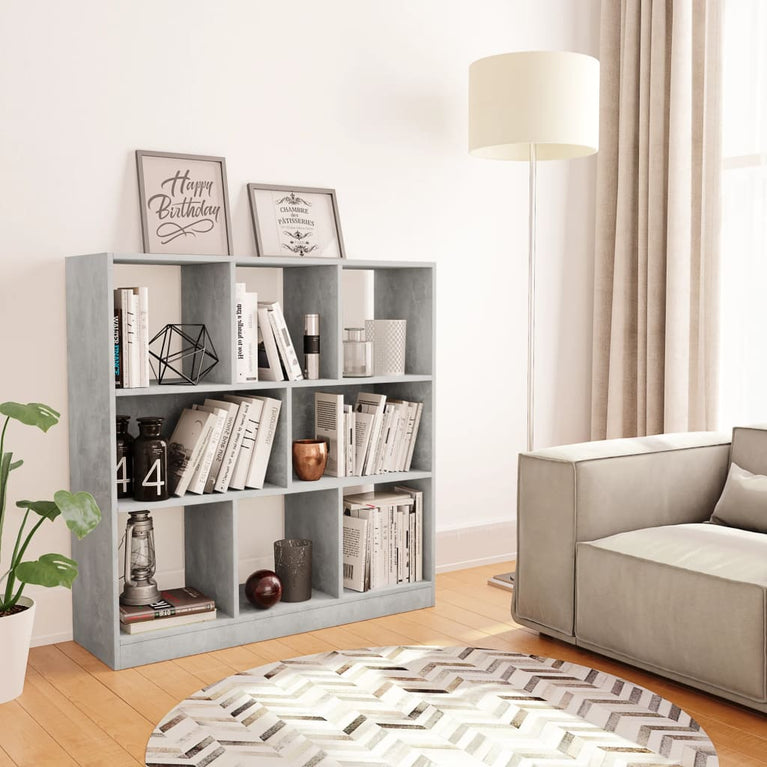 Boekenkast 97,5x29,5x100 cm bewerkt hout betongrijs MeubelReus