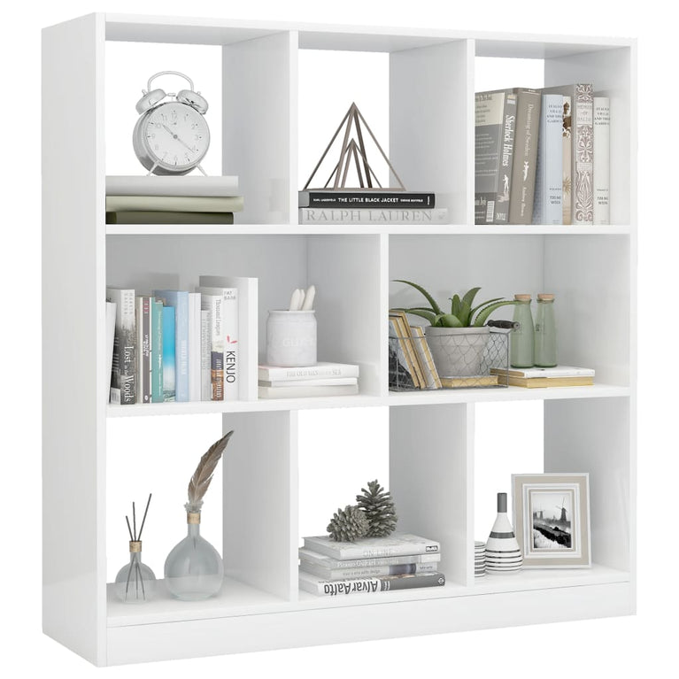 Boekenkast 97,5x29,5x100 cm spaanplaat hoogglans wit MeubelReus