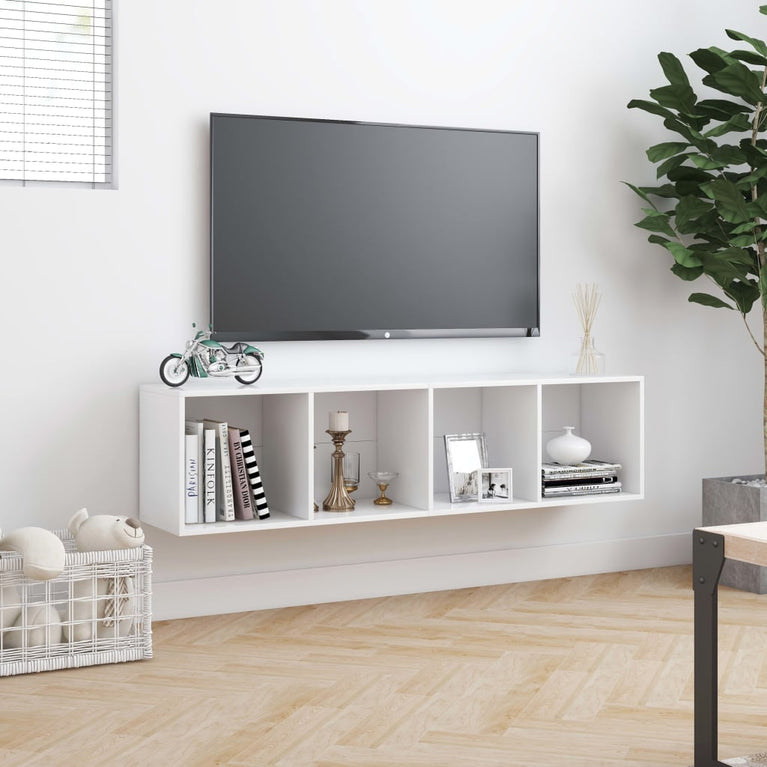 Boekenkast/tv-meubel 143x30x36 cm wit MeubelReus