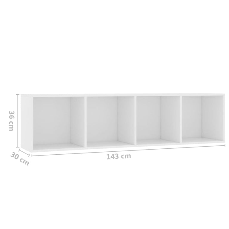 Boekenkast/tv-meubel 143x30x36 cm wit MeubelReus