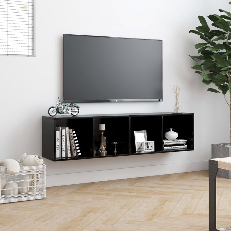 Boekenkast/tv-meubel 143x30x36 cm zwart MeubelReus