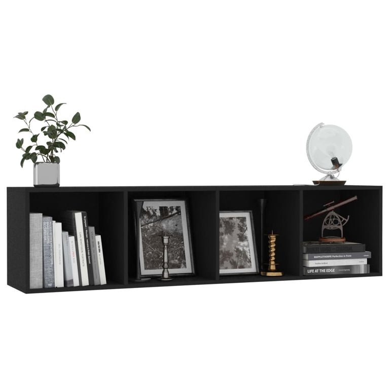 Boekenkast/tv-meubel 143x30x36 cm zwart MeubelReus