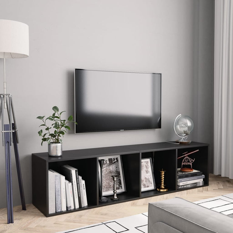Boekenkast/tv-meubel 143x30x36 cm zwart MeubelReus