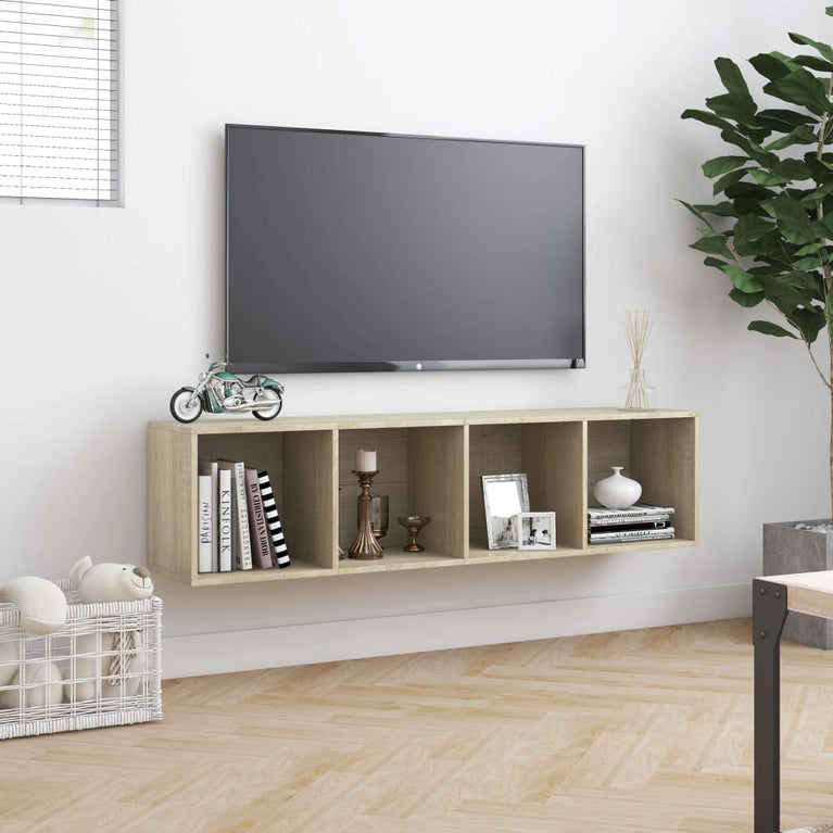 Boekenkast/tv-meubel 143x30x36 cm sonoma eikenkleurig MeubelReus