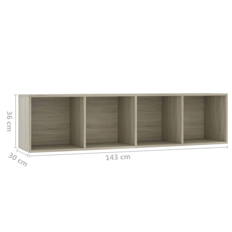 Boekenkast/tv-meubel 143x30x36 cm sonoma eikenkleurig MeubelReus