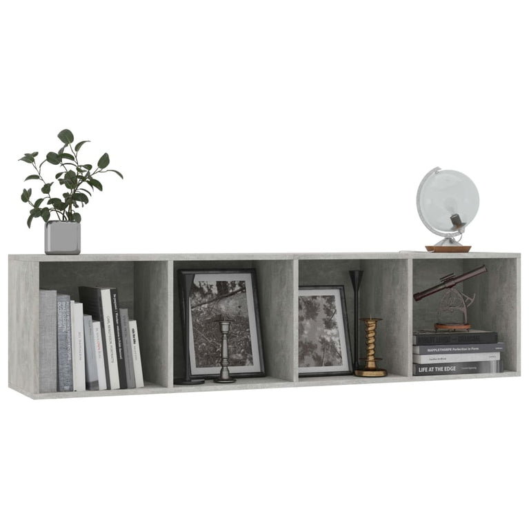 Boekenkast/tv-meubel 143x30x36 cm betongrijs MeubelReus