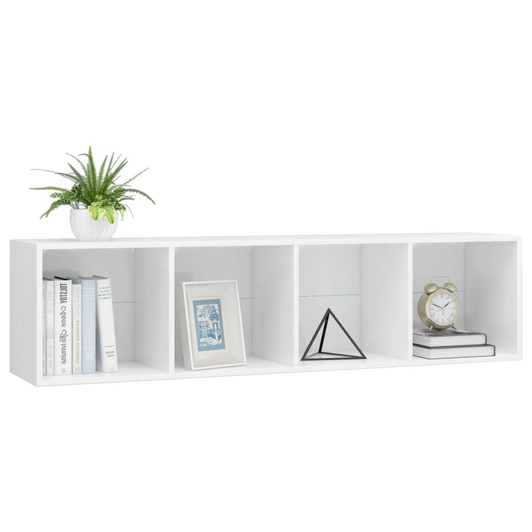 Boekenkast/tv-meubel 143x30x36 cm hoogglans wit MeubelReus