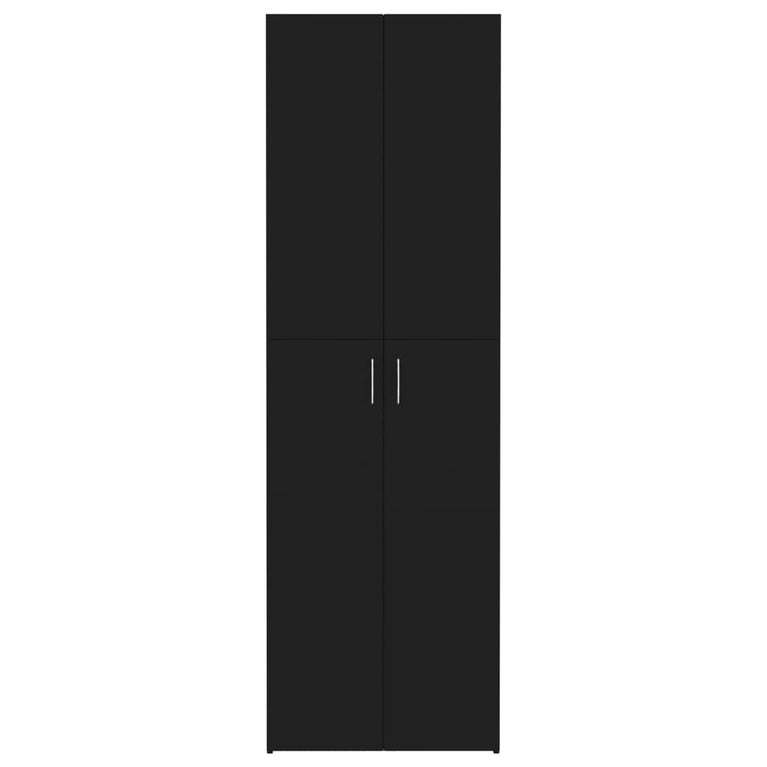 Kantoorkast 60x32x190 cm bewerkt hout zwart