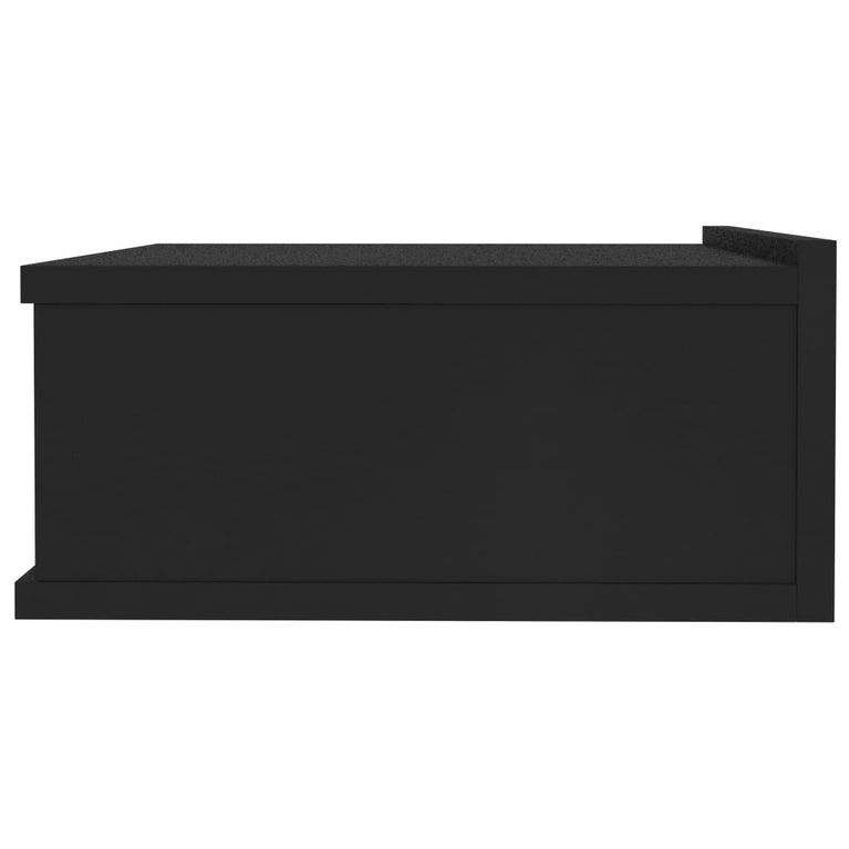 Nachtkastje zwevend 40x30x15 cm bewerkt hout zwart MeubelReus
