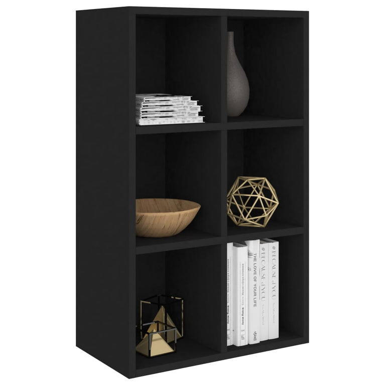 Boekenkast/dressoir 66x30x97,8 cm bewerkt hout zwart MeubelReus