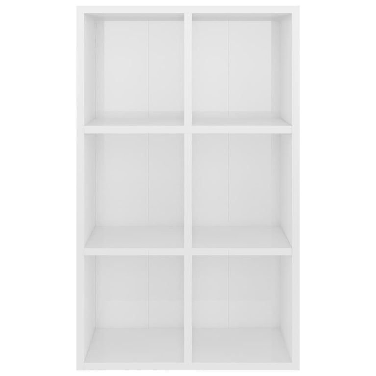 Boekenkast/dressoir 66x30x98 cm bewerkt hout hoogglans wit
