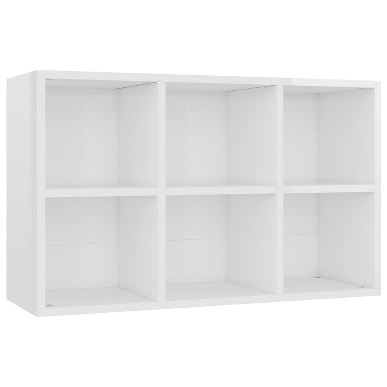 Boekenkast/dressoir 66x30x98 cm bewerkt hout hoogglans wit