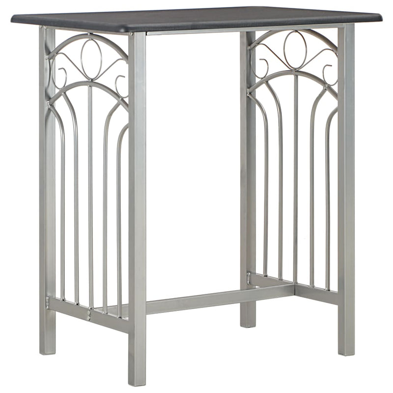 3-delige Barset hout en staal zwart MeubelReus