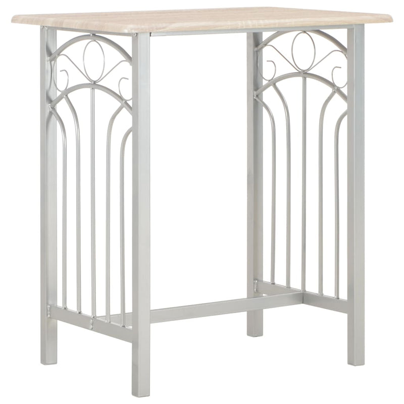 3-delige Barset hout en staal MeubelReus