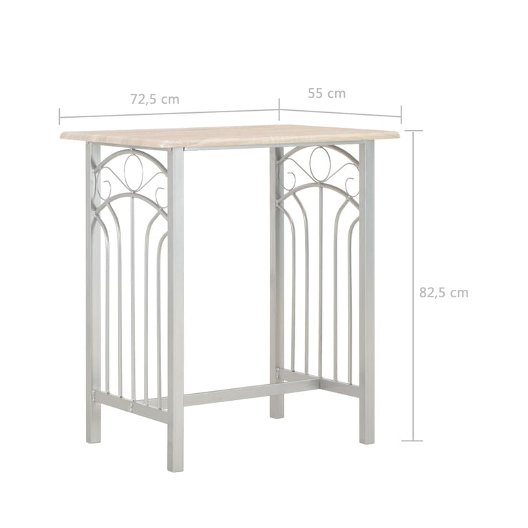 3-delige Barset hout en staal MeubelReus