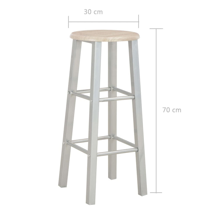 3-delige Barset hout en staal MeubelReus